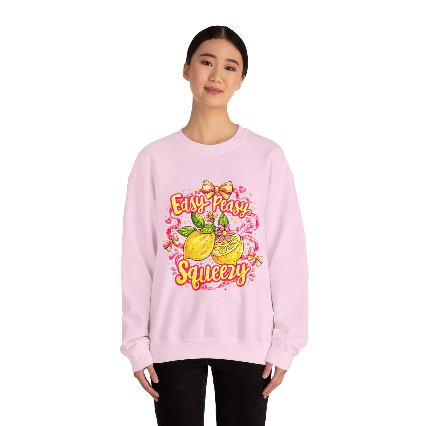 Crewneck Sweatshirt — "Easy Peasy Squeezy" Lemon Graphic