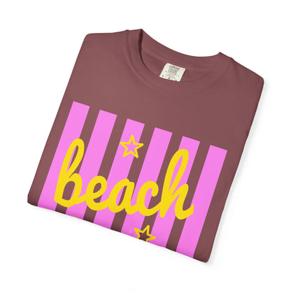 Beach Bum T‑Shirt — Pink Stripe Summer Tee