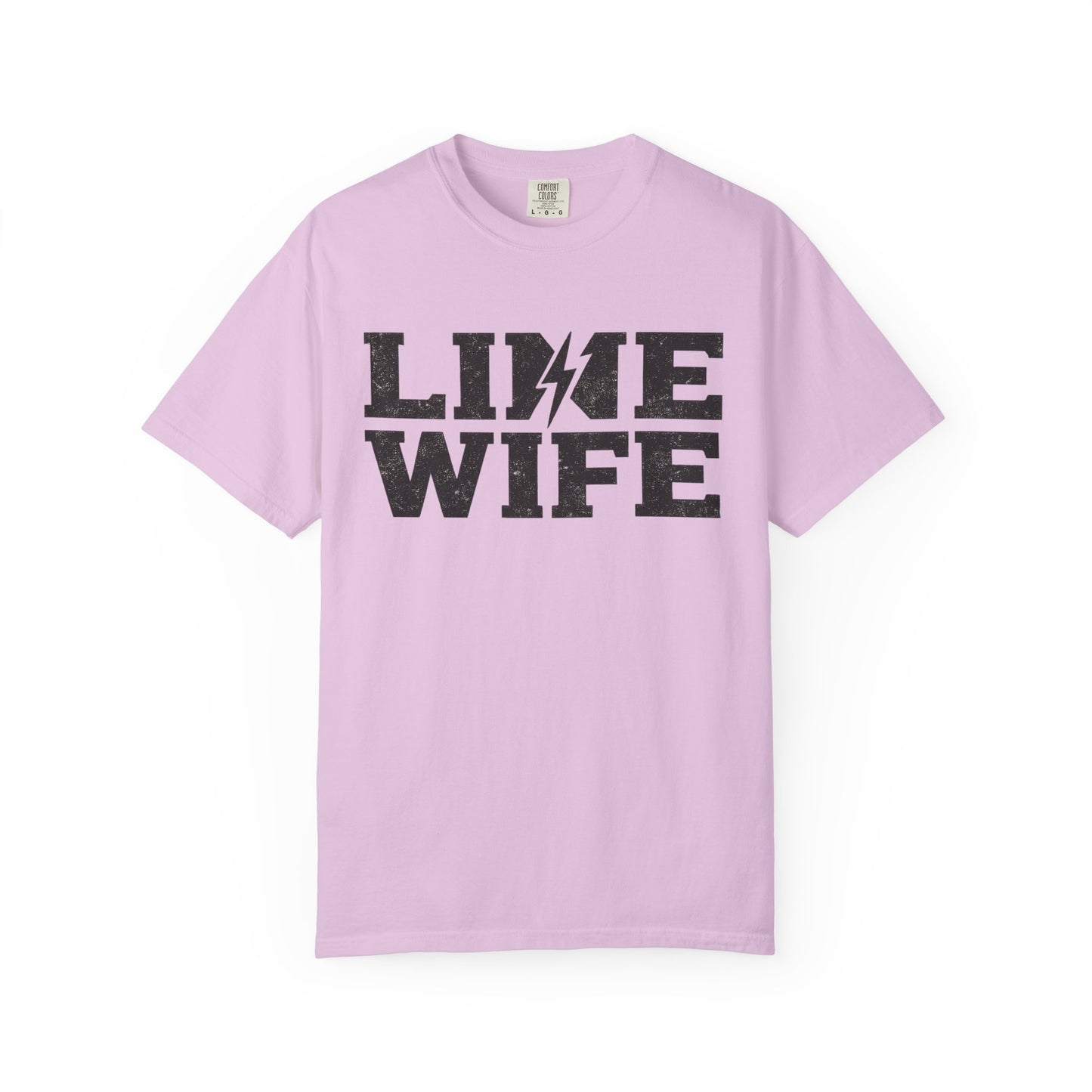 Lime Wife T-Shirt — Bold Lightning Graphic Tee for Music/Streetwear Fans