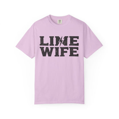 Lime Wife T-Shirt — Bold Lightning Graphic Tee for Music/Streetwear Fans