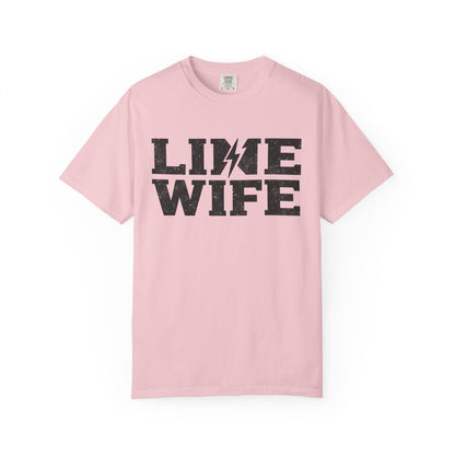 Lime Wife T-Shirt — Bold Lightning Graphic Tee for Music/Streetwear Fans