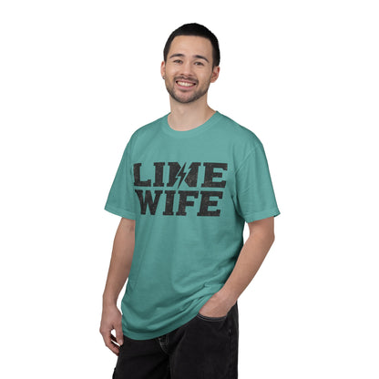 Lime Wife T-Shirt — Bold Lightning Graphic Tee for Music/Streetwear Fans