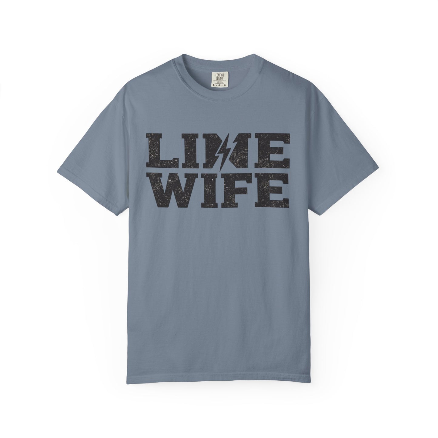 Lime Wife T-Shirt — Bold Lightning Graphic Tee for Music/Streetwear Fans