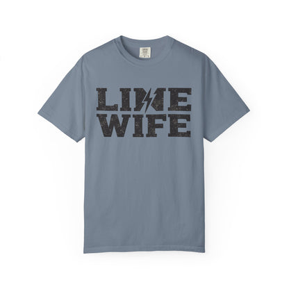 Lime Wife T-Shirt — Bold Lightning Graphic Tee for Music/Streetwear Fans