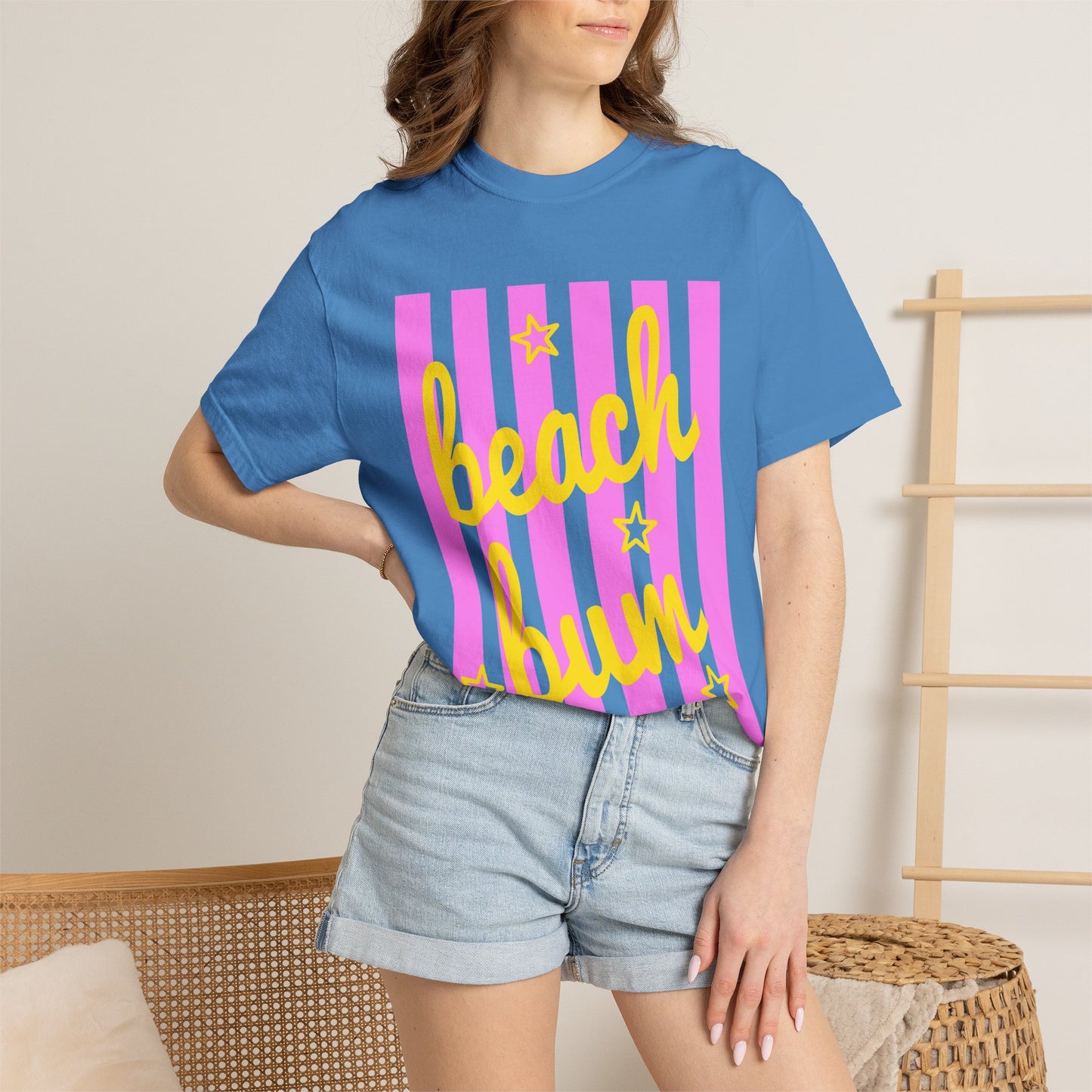 Beach Bum T‑Shirt — Pink Stripe Summer Tee