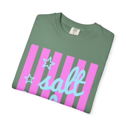 Salt Babe T-Shirt — Pastel Pink Stripe Graphic Tee