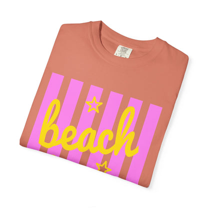 Beach Bum T‑Shirt — Pink Stripe Summer Tee