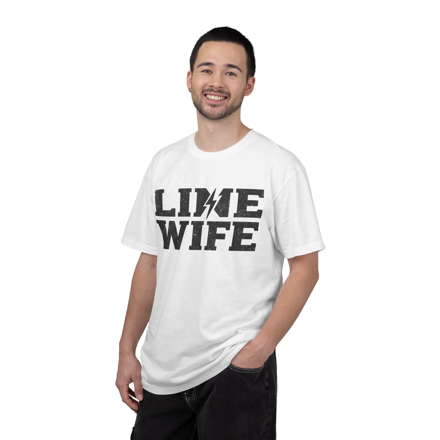 Lime Wife T-Shirt — Bold Lightning Graphic Tee for Music/Streetwear Fans