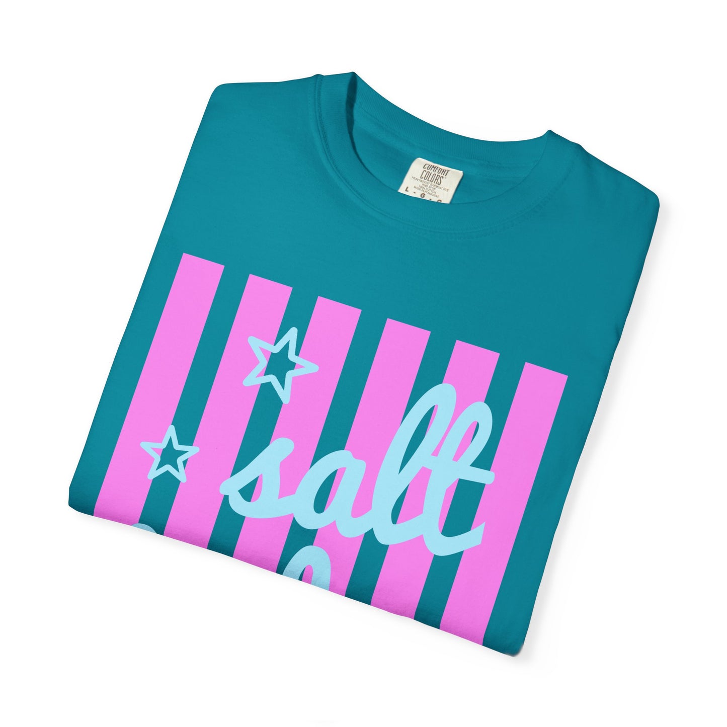 Salt Babe T-Shirt — Pastel Pink Stripe Graphic Tee