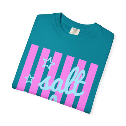 Salt Babe T-Shirt — Pastel Pink Stripe Graphic Tee