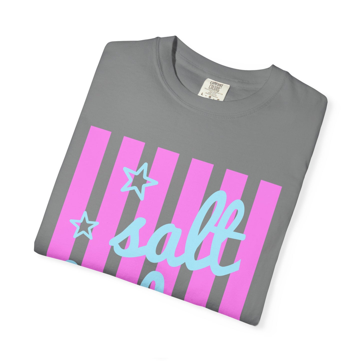 Salt Babe T-Shirt — Pastel Pink Stripe Graphic Tee