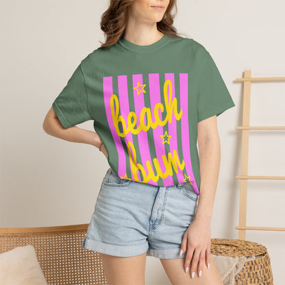 Beach Bum T‑Shirt — Pink Stripe Summer Tee