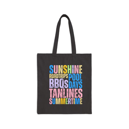 Summer Vibes Tote Bag – Sunshine, Pool Days & BBQs Canvas Tote
