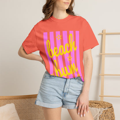 Beach Bum T‑Shirt — Pink Stripe Summer Tee