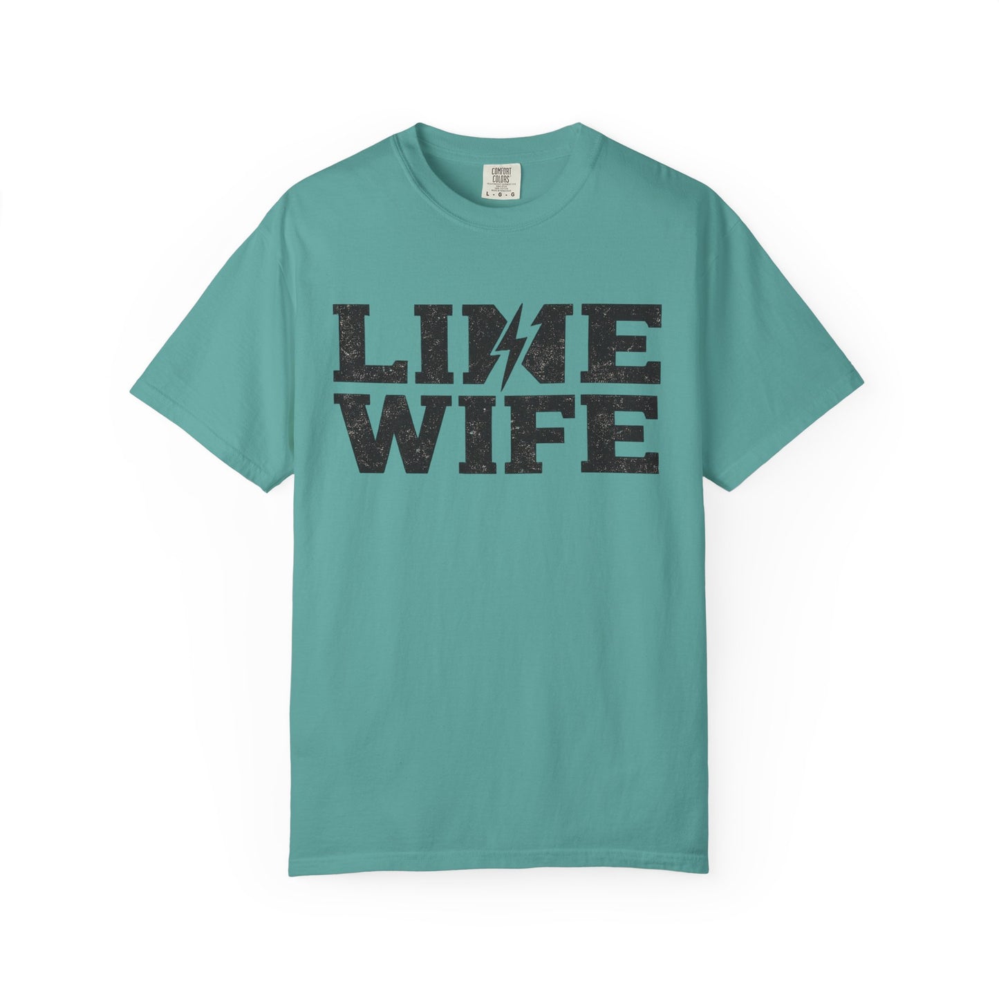 Lime Wife T-Shirt — Bold Lightning Graphic Tee for Music/Streetwear Fans