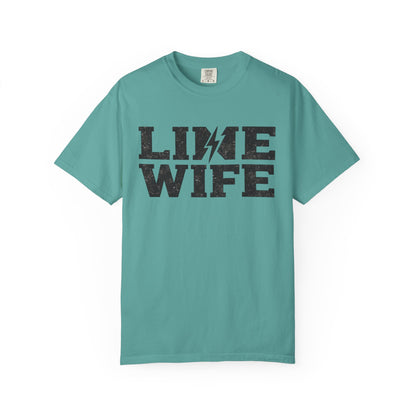 Lime Wife T-Shirt — Bold Lightning Graphic Tee for Music/Streetwear Fans