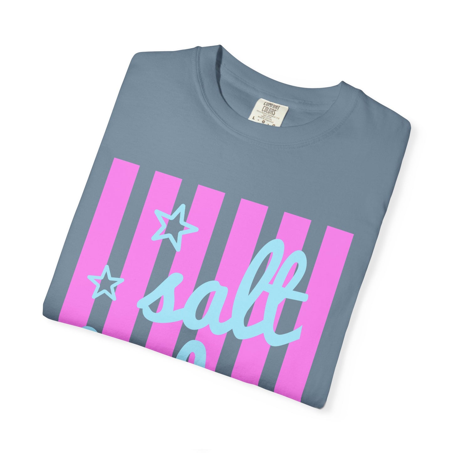 Salt Babe T-Shirt — Pastel Pink Stripe Graphic Tee