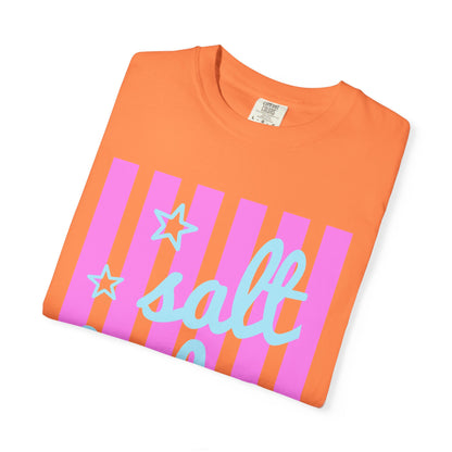 Salt Babe T-Shirt — Pastel Pink Stripe Graphic Tee