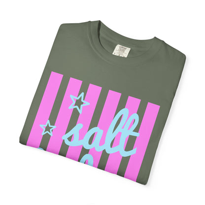 Salt Babe T-Shirt — Pastel Pink Stripe Graphic Tee
