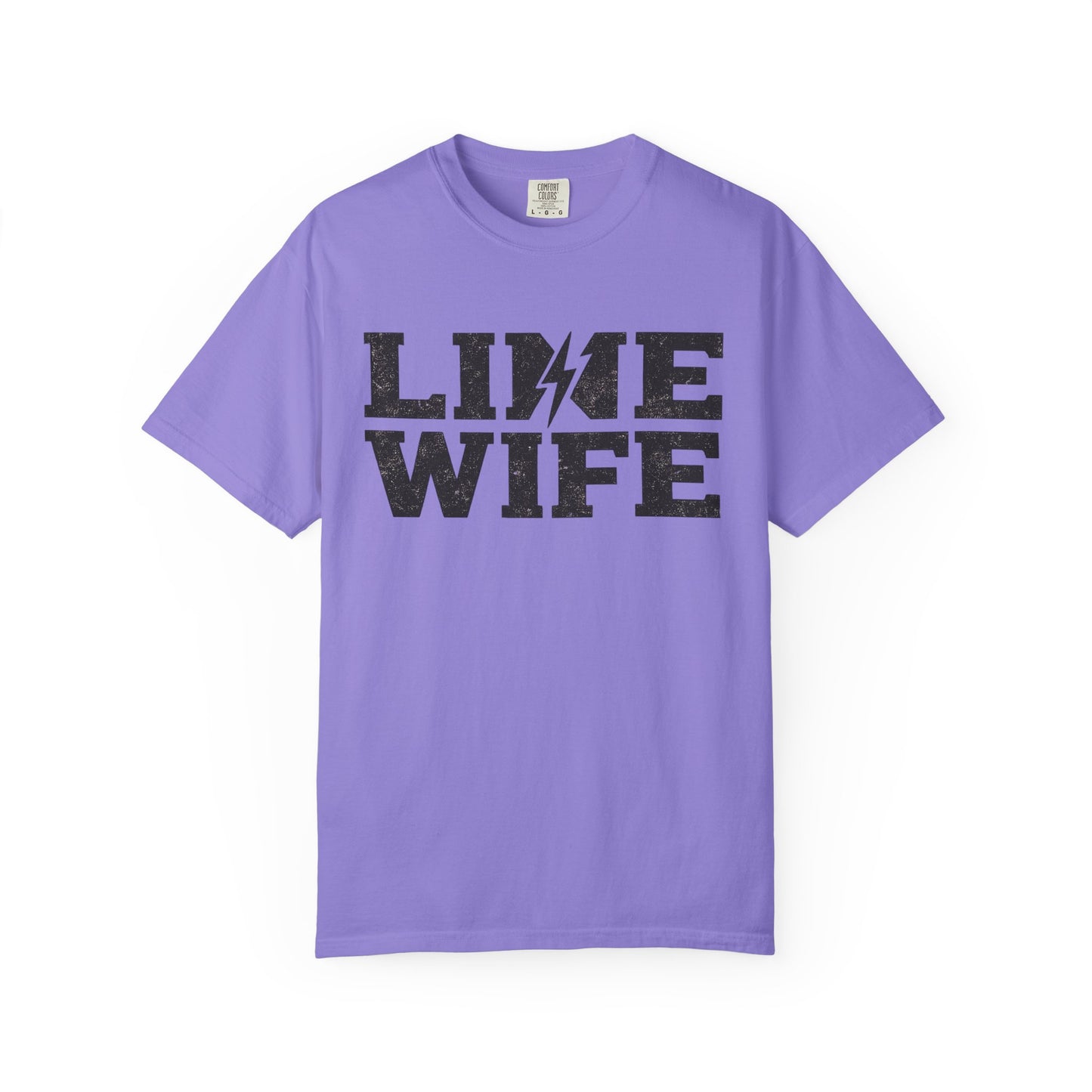 Lime Wife T-Shirt — Bold Lightning Graphic Tee for Music/Streetwear Fans