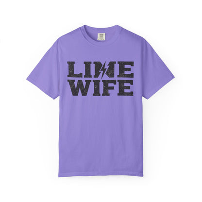 Lime Wife T-Shirt — Bold Lightning Graphic Tee for Music/Streetwear Fans