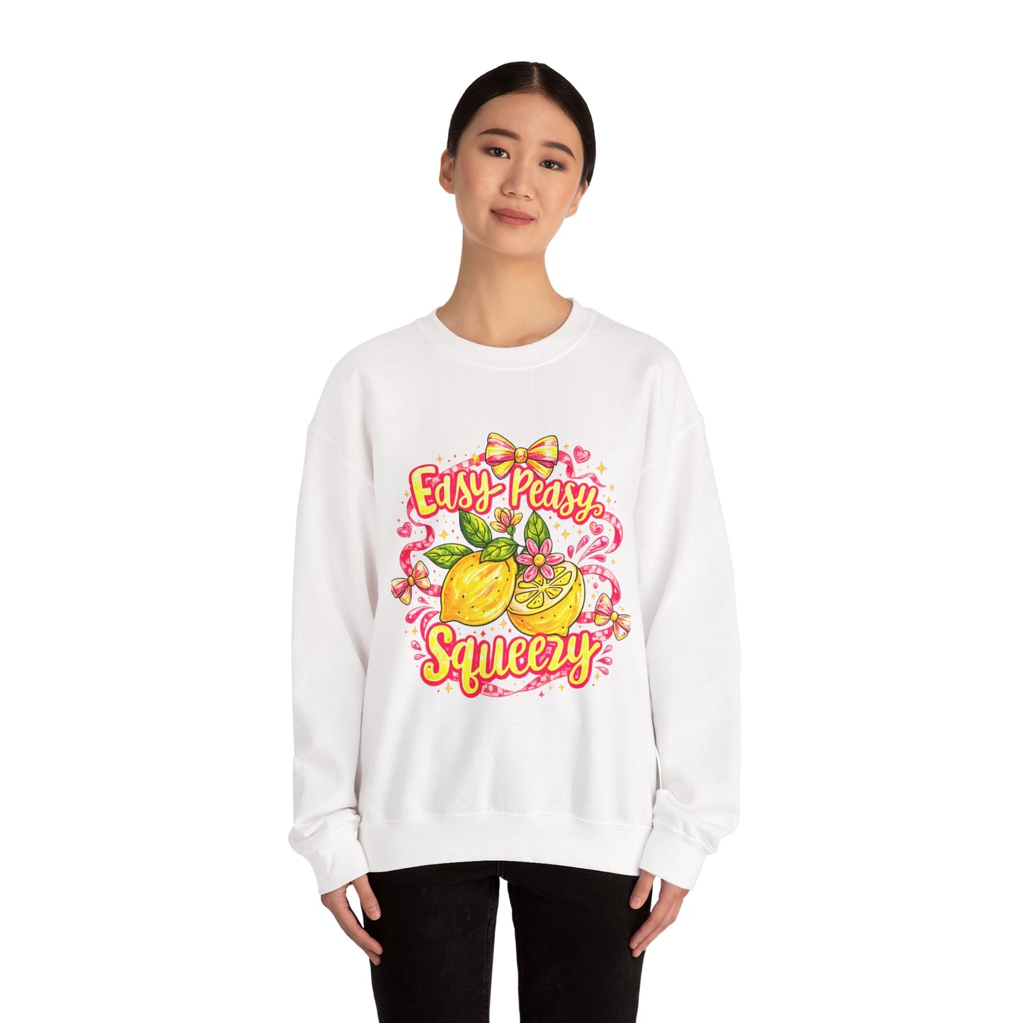 Crewneck Sweatshirt — "Easy Peasy Squeezy" Lemon Graphic
