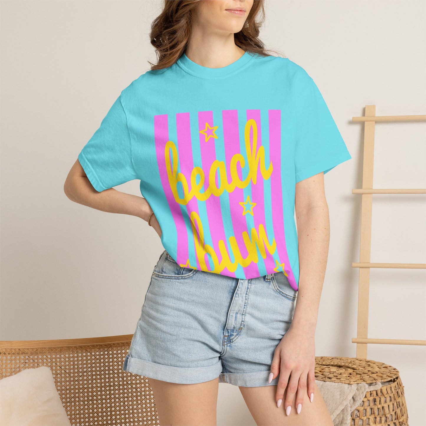 Beach Bum T‑Shirt — Pink Stripe Summer Tee