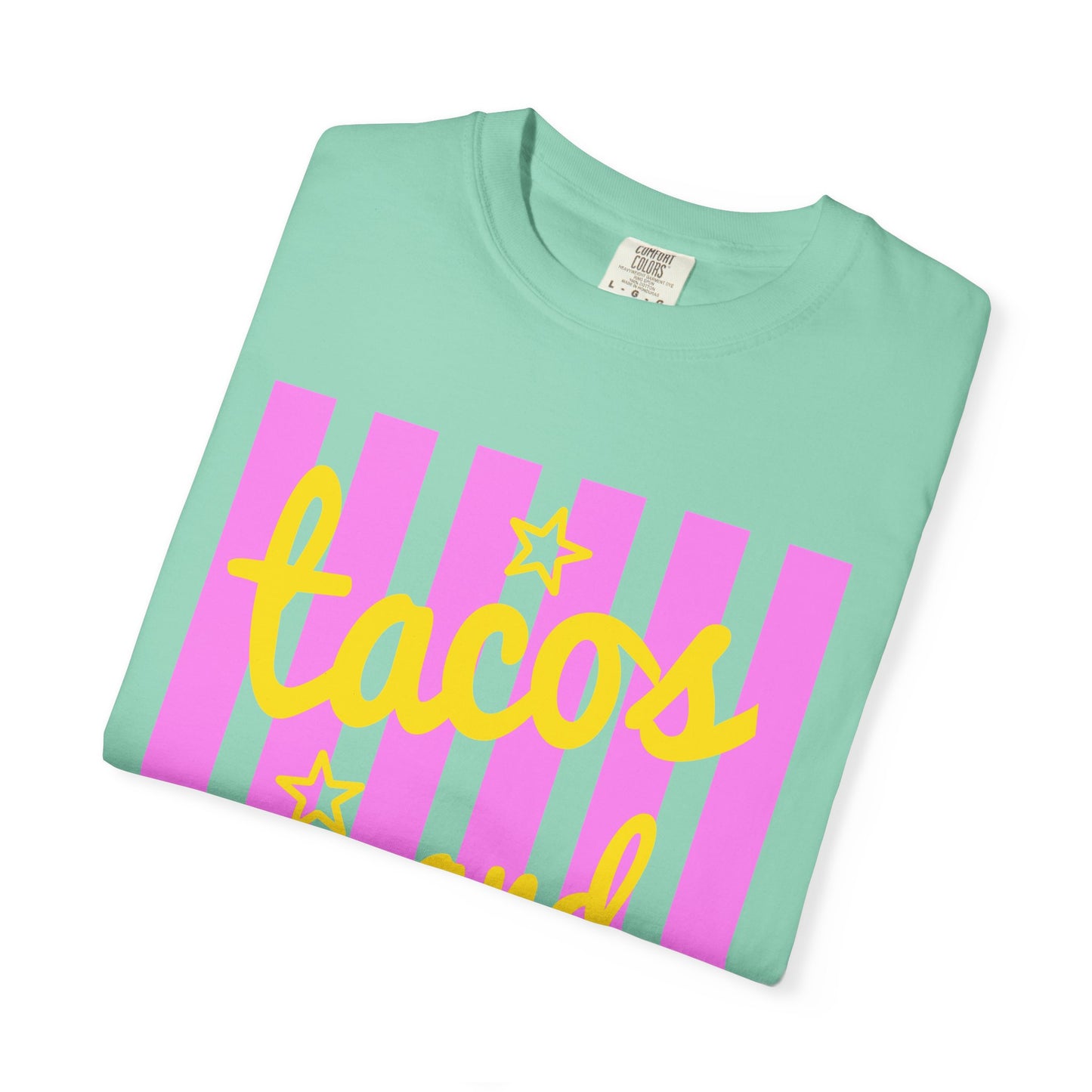 T-Shirt — "tacos and margs" Pink Stripe Graphic Tee