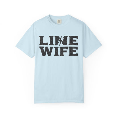 Lime Wife T-Shirt — Bold Lightning Graphic Tee for Music/Streetwear Fans
