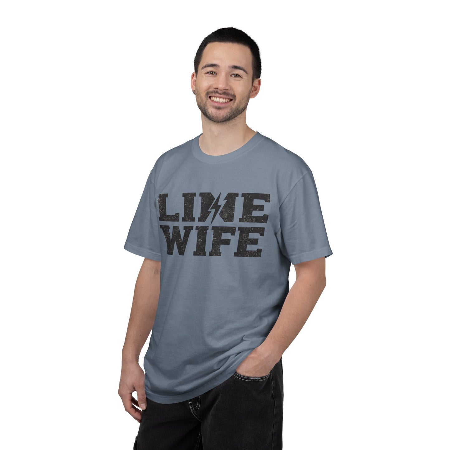 Lime Wife T-Shirt — Bold Lightning Graphic Tee for Music/Streetwear Fans