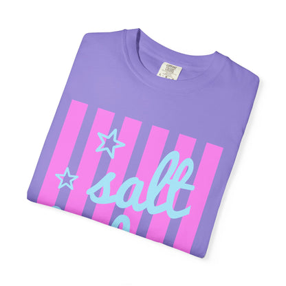 Salt Babe T-Shirt — Pastel Pink Stripe Graphic Tee