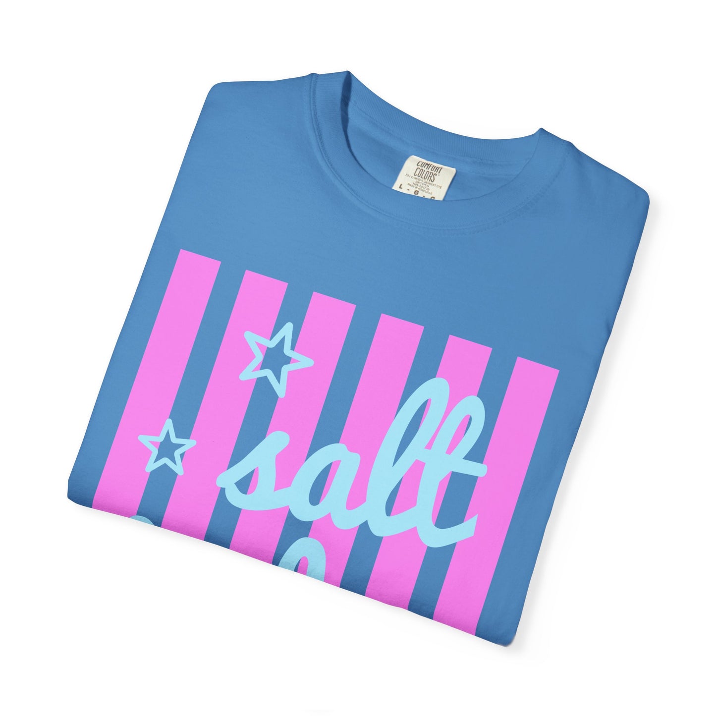 Salt Babe T-Shirt — Pastel Pink Stripe Graphic Tee