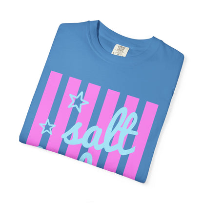 Salt Babe T-Shirt — Pastel Pink Stripe Graphic Tee