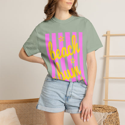 Beach Bum T‑Shirt — Pink Stripe Summer Tee