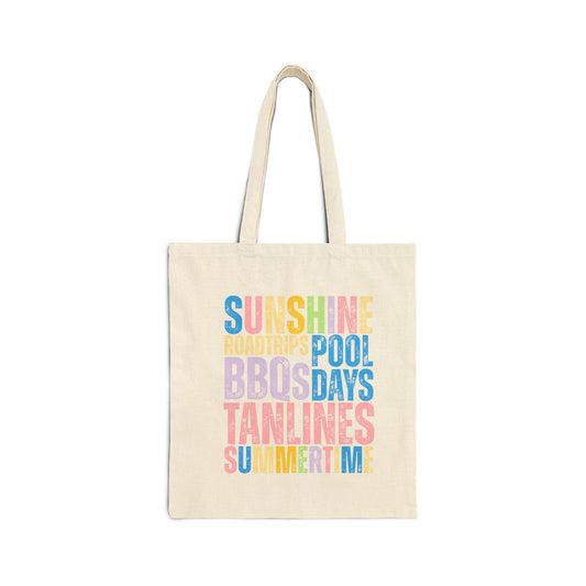 Summer Vibes Tote Bag – Sunshine, Pool Days & BBQs Canvas Tote