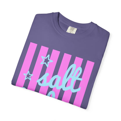 Salt Babe T-Shirt — Pastel Pink Stripe Graphic Tee