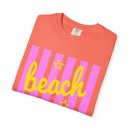 Beach Bum T‑Shirt — Pink Stripe Summer Tee