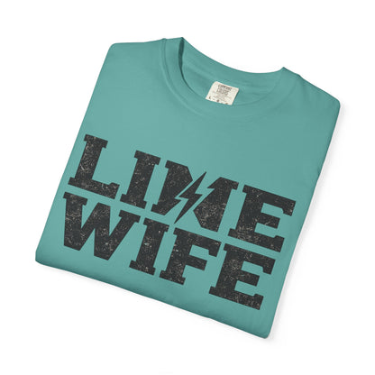 Lime Wife T-Shirt — Bold Lightning Graphic Tee for Music/Streetwear Fans