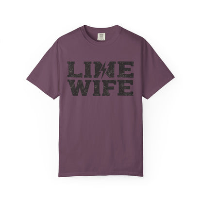 Lime Wife T-Shirt — Bold Lightning Graphic Tee for Music/Streetwear Fans
