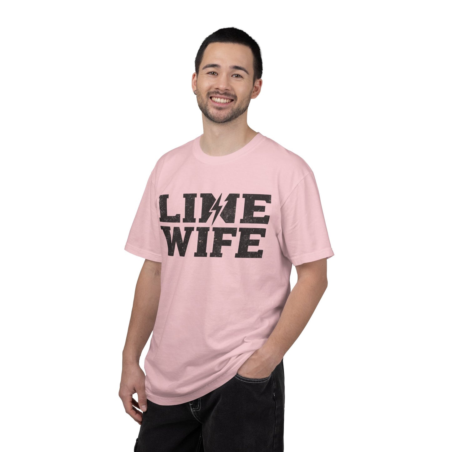 Lime Wife T-Shirt — Bold Lightning Graphic Tee for Music/Streetwear Fans