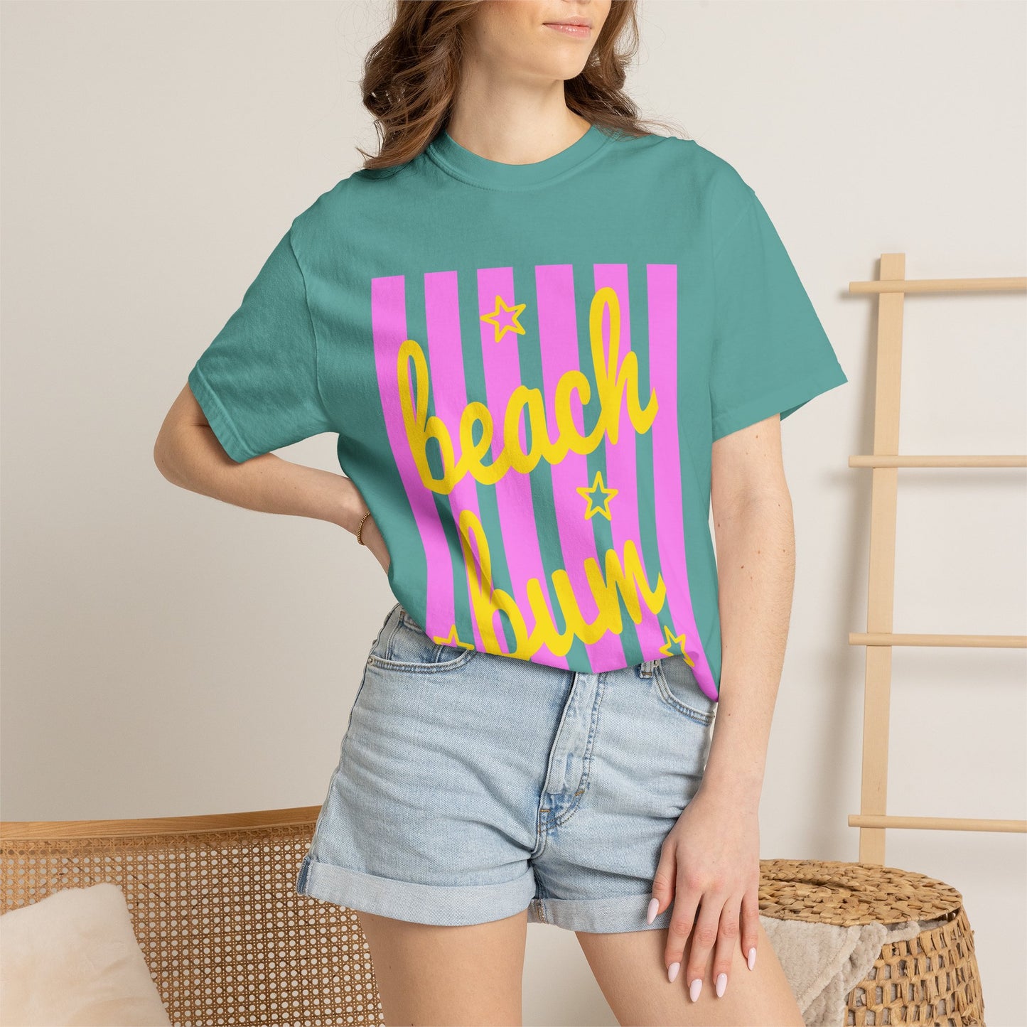 Beach Bum T‑Shirt — Pink Stripe Summer Tee
