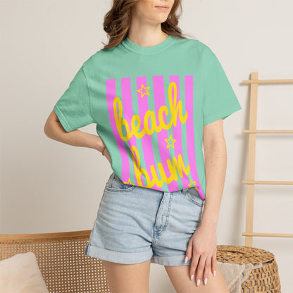 Beach Bum T‑Shirt — Pink Stripe Summer Tee