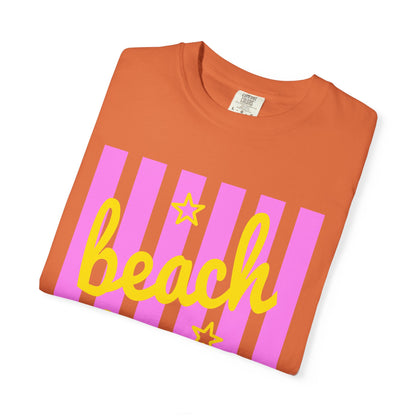 Beach Bum T‑Shirt — Pink Stripe Summer Tee