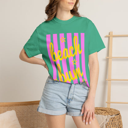Beach Bum T‑Shirt — Pink Stripe Summer Tee