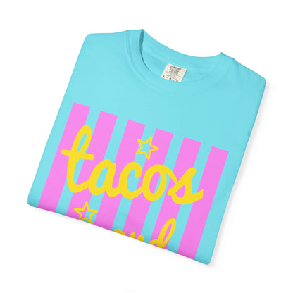 T-Shirt — "tacos and margs" Pink Stripe Graphic Tee