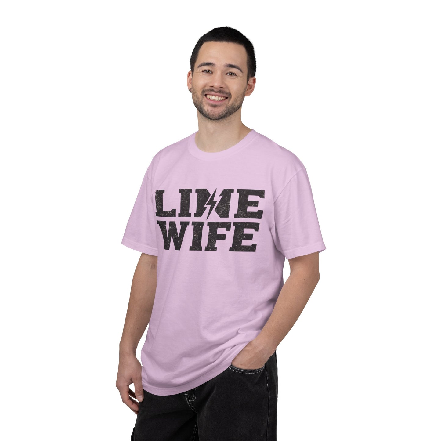 Lime Wife T-Shirt — Bold Lightning Graphic Tee for Music/Streetwear Fans