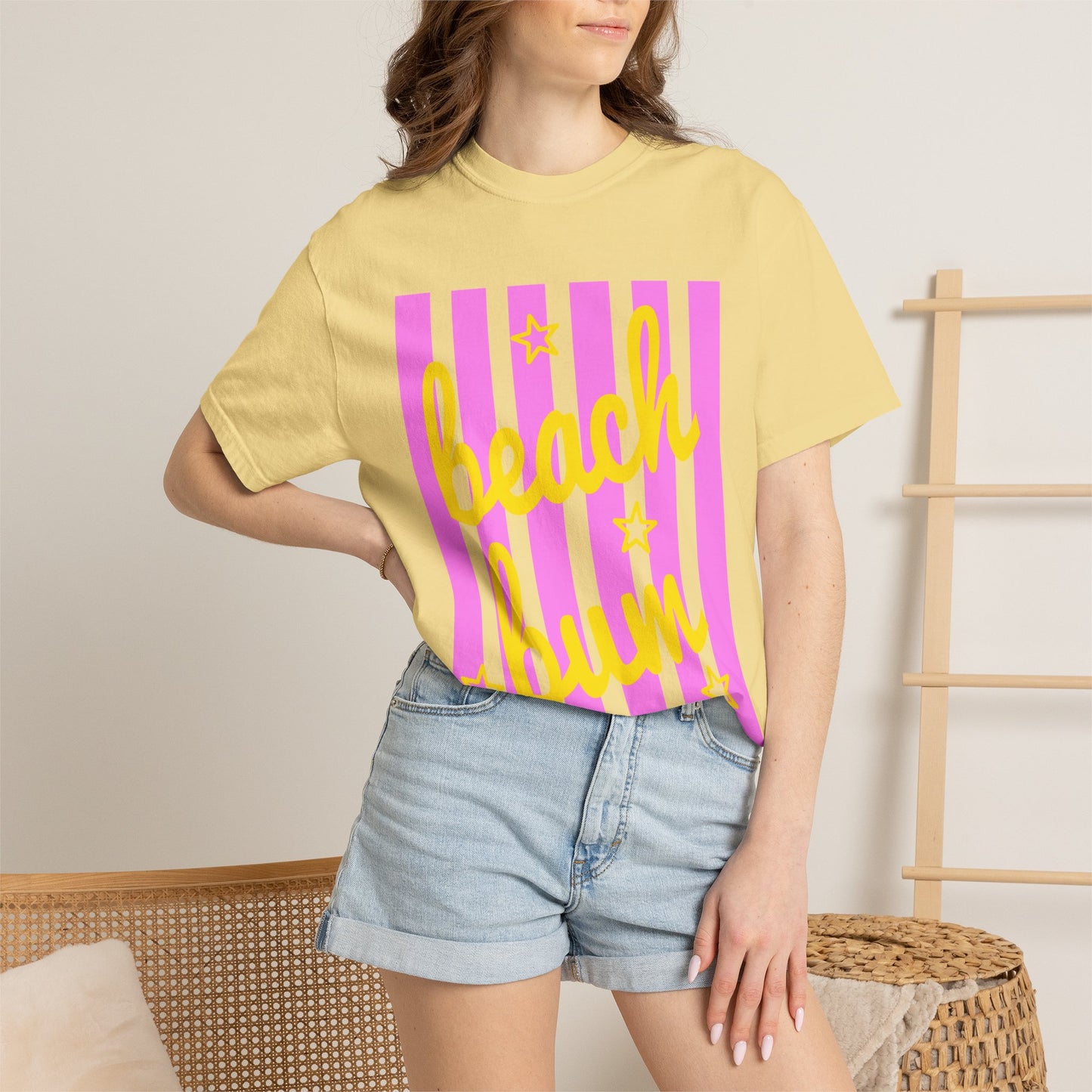 Beach Bum T‑Shirt — Pink Stripe Summer Tee