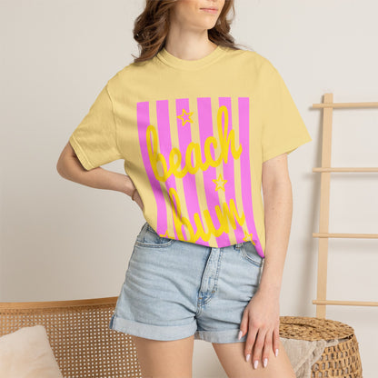 Beach Bum T‑Shirt — Pink Stripe Summer Tee