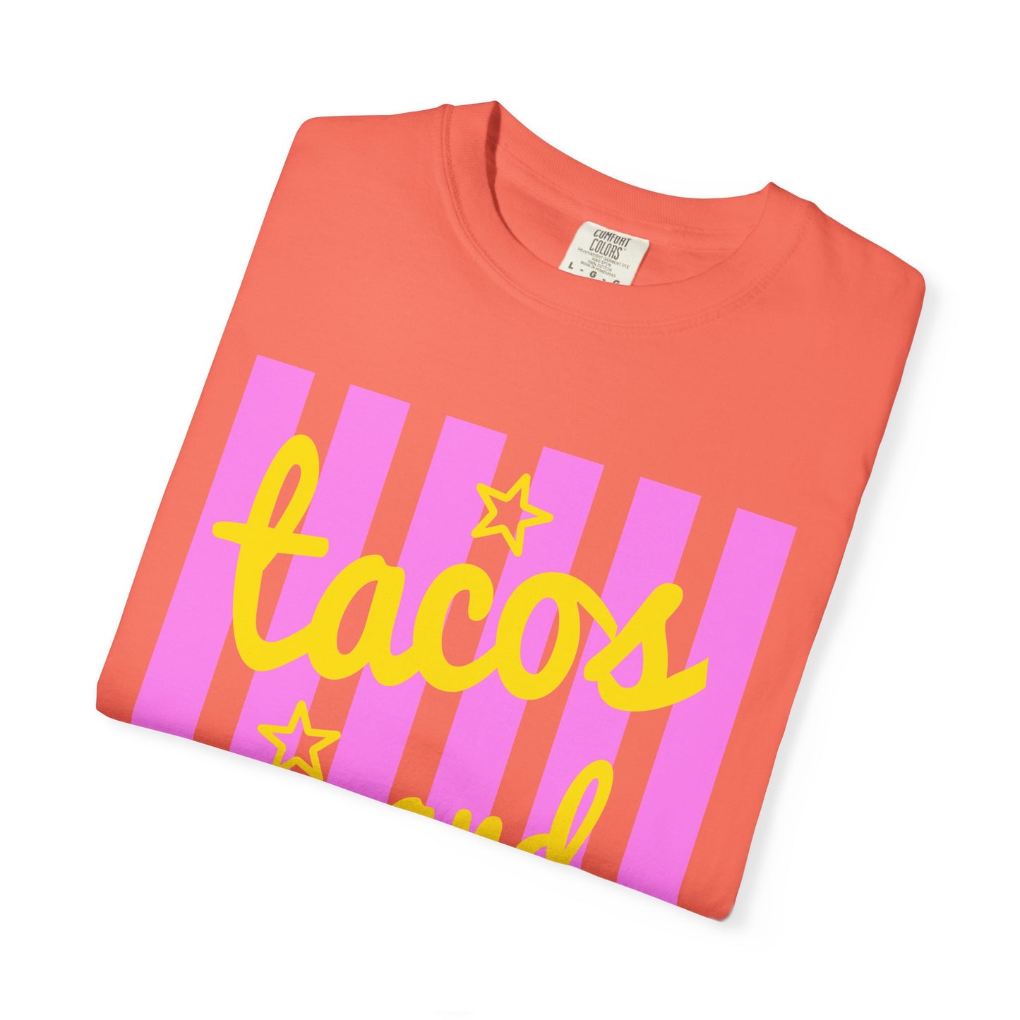 T-Shirt — "tacos and margs" Pink Stripe Graphic Tee