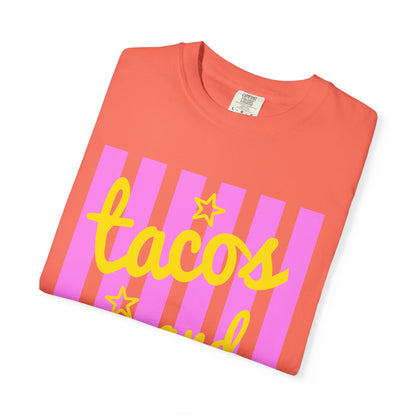 T-Shirt — "tacos and margs" Pink Stripe Graphic Tee